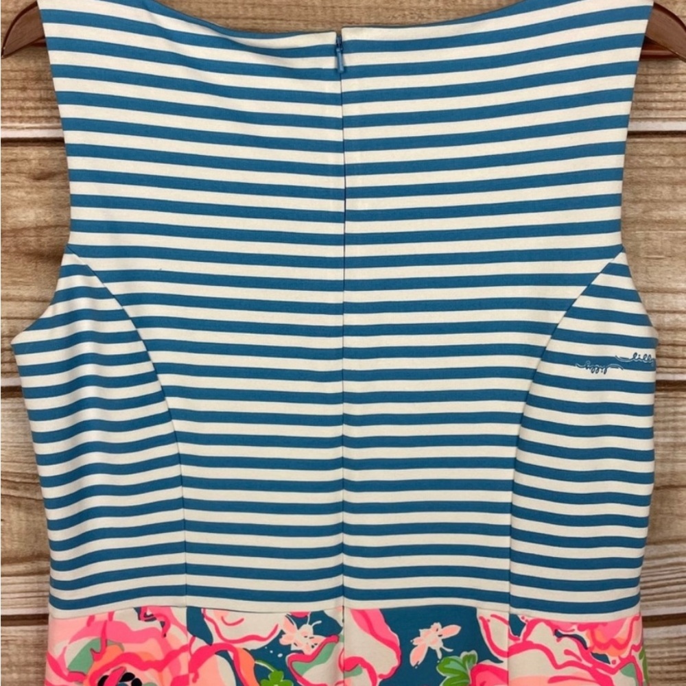 Lilly Pulitzer Juliana Flutter Blue Lucky Chin Combo Dress- Small - Picture 5 of 15